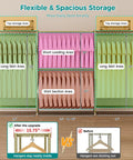 Kickass Heavy Duty Portable Closet Rack With Adjustable Metal Shelves, showing flexible storage areas for clothes and hangers.