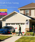 No Monthly Fee Solar Wireless Security Camera Outdoor With PTZ And AI Tracking monitoring a driveway with person and dog detection