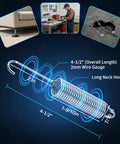 Top Shelf Replacement Recliner Sofa Chair Mechanism Tension Extension Springs, 4.5 inch stainless steel with long neck hook.