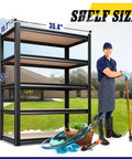 Four Pack Beefy Heavy Duty Garage Shelving Unit Set With Boltless Steel Racks Five Adjustable Tiers Freestanding Storage