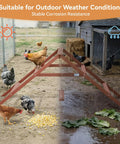 Wooden Chicken Perch And Roosting Bars For 10 To 12 Chickens, 3 Layer Fir Design With Swing in outdoor coop