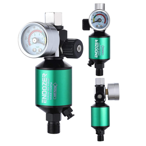 G1/4 Inch Inlet And Outlet Air Compressor Water Separator With Drain Valve And Pressure Regulator For Spray Guns