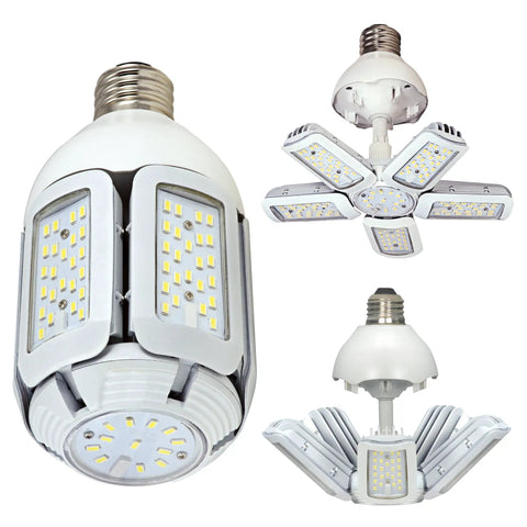 60W LED HID Replacement Bulb 5000K Daylight Mogul Base Extended Length Adjustable Beam Angle 100 To 277 Volt Direct Wire Ballast Bypass Replaces 250W HID And 500W Incandescent