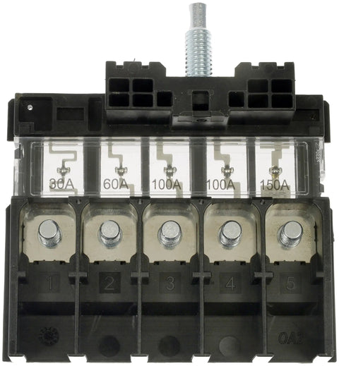 Rock Solid Main Fuse Block Direct Fit Replacement built with durable black housing for consistent electrical power.
