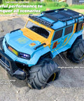 Amphibious Remote Control Car Waterproof Beast RC Vehicle 4WD on sandy terrain showcasing robust build and LED headlights