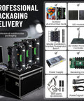 Professional aviation case packaging for Heavy Duty Rental Led Videowall Panel P481 Ip65 Weatherproof Grade components and accessories.