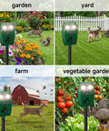 Solar Powered Ultrasonic Animal Repellent With Motion Sensor And LED Flashing Lights For Outdoor Yards Waterproof Device To Repel Deer Coyotes Raccoons And Cats in garden