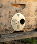 Two Pack Galvanized Iron Bee Hive Entrance Discs For Beekeeping Nuc Box Entrance Reducers on wooden hive