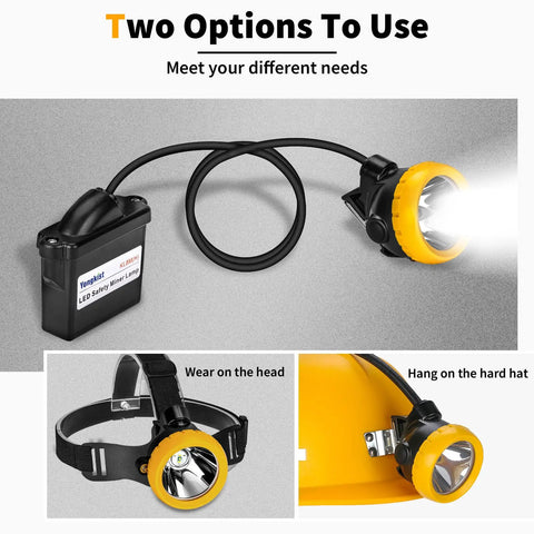 Heavy Duty Rechargeable Led Mining Headlamp With Hard Hat Mount For Underground Safety And Explosion Proof Watertight Cap Lamp Badass High Lumen Headlight For Hunting Camping Hiking And Outdoor Job Sites