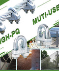 Collage of 30 Piece One Eighth Inch Galvanized Wire Rope Clamps U Bolt Cable Fasteners for marine and outdoor rigging