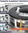 Thermocouple safety feature on Portable Dual Fuel 2 Burner Gas Stove Cooktop 12 Inch Stainless Steel LPG NG Convertible