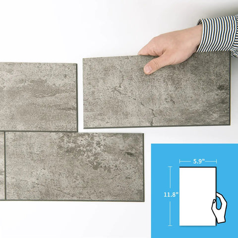 Dark Slate Peel And Stick Backsplash Kit For Kitchen And Bath Large 5.9in x 11.8in Self Adhesive Subway Tiles Waterproof