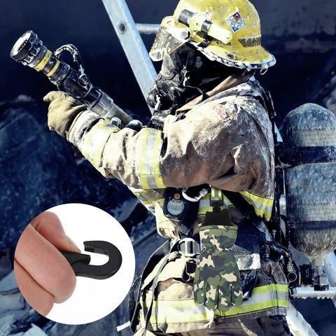 Two Pack Firefighter Glove Clips For Work Safety And Rescue Glove Holder Strap Belt Clip Durable Metal Clip With Nylon Tape Easy Access And Hands Free For Firefighters