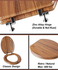 Round Toilet Seat Made From Molded Wood With Zinc Alloy Hinges For No Fuss Quick Install And Easy Cleaning Anti Pinch Design