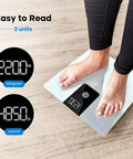 Beefy Digital Bathroom Scale With 500Lb Capacity Four High Precision Sensors And 0.1Lb Increments Heavy Duty Home Weight Scale That Reads Light Items From 0.4Lb Easy To Read And Use, glass top, dual kg lb display