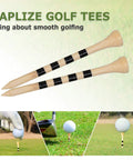 150 Pack Bamboo Golf Tees 3.25 Inch Long, Durable Eco Friendly Tees With Black Stripe Height Marker For Quick Setup