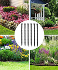 Collage showing garden landscapes secured with Rugged Plastic Landscape Anchoring Spikes Kit, 150 Count, 8 Inch Nylon Spiral Stakes.