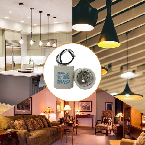 No Fuss 4 Pack E26 Ceramic Light Socket Holders With Pre Wired Leads Heavy Duty Porcelain Lampholders in pendant lighting.