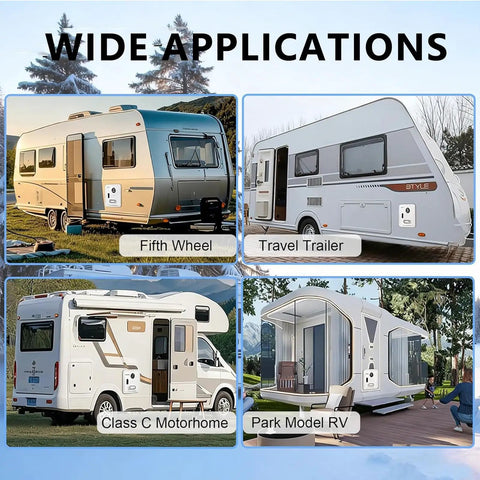 Wide applications for Dope 12V Tankless Water Heater Pumping Smooth Hot Flow For Your Camping Rig using various RV types.