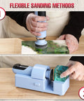 Using 4 In 1 Resin Sander Kit With 203 Piece Set 2 Inch Hook And Loop Sandpapers on resin artwork for fine finishing.