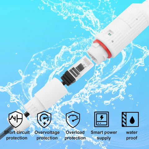 Straight Up POE To USB C Power Only Conversion Adapter serving pure 5V DC juice for outdoor use with water protection.