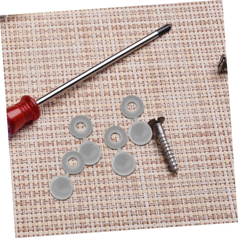 100 Pcs Plastic Screw Caps Protection End Caps Invisible Screw Covers for Home Office and Industrial Use with screwdriver and screw shown