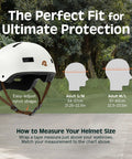 Dakota Adult Bike And Skate Helmet For Daily Commutes And All Action Sports with size chart and easy-adjust nylon straps