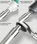 Knuckle Buster Saver Heavy Duty 1/2 Inch Offset Extension Socket Adapter For Electric Pneumatic Hand Impact Wrenches structure shown with various wrench types.