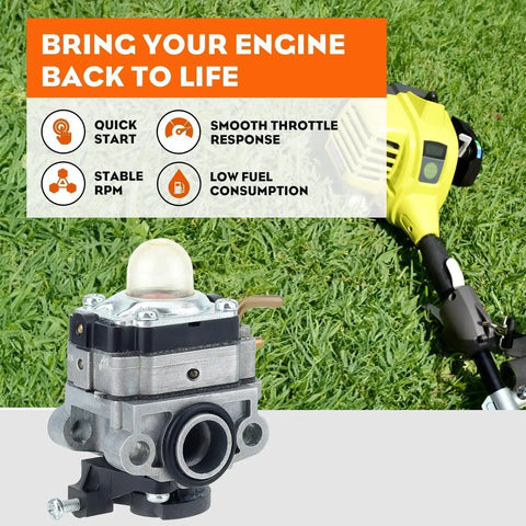 Carburetor Kit For Ryobi 25cc 2 Cycle String Trimmers RY251PH RY252CS RY253SS RY254BC With Air Filter Fuel Line Primer Bulb