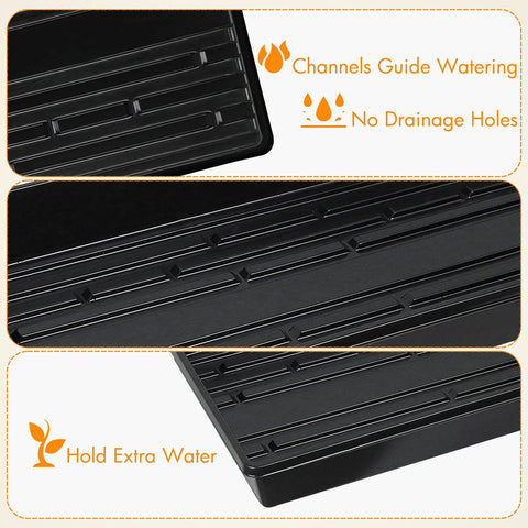 10 Pack Seed Trays Reusable Plant Grow Trays For Seed Starting Microgreens Indoor Gardening And Greenhouse Nurseries No Drain Holes Twenty By Ten Inches Stackable Value Pack