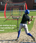 7 By 7 Foot Baseball And Softball Practice Net With Stable Bow Frame And Heavy Duty Mesh Strike Zone Target