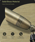 Close-up of Built Tough Heavy Duty Solid Brass Landscape Spotlights 12V Outdoor Lighting with bronze finish