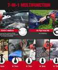 Cordless Air Blower Dust Duster For Milwaukee 18V multifunction uses and nozzle options demonstrated in workshop and outdoor settings.
