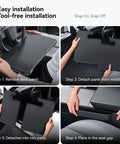 2 In 1 Car Steering Wheel Desk Tray And Seat Gap Filler Organizer Foldable Carbon Fiber Look Table for easy installation steps