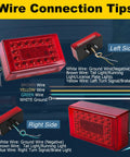 6 Inch Boat Trailer Lights Kit Submersible LED Rectangle Stop Turn Tail Lights With Marker Lights License Plate Light And Wiring Harness Waterproof Brake Light Bar Easy Install Dope Bright LED wiring diagram