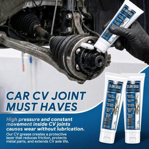 2 Pack CV Joint Grease 3.38oz Each Heavy Duty Lubricant For Constant Velocity Axles Reduces Friction Noise And Wear Extends CV Joint Life Premium Automotive Grease applied to car CV joint
