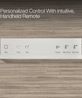 Heated Bidet Toilet Seat With Wireless Remote, Steady Warm Water Spray, control panel with buttons on a textured background.