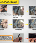 Heavy Duty Self Locking Nylon Universal Cable Tie Buckle Kit With Push Mount Ties installation steps guide.