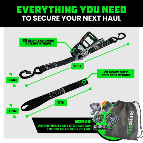 Heavy Duty Self Tensioning Ratchet Straps 2 Pack Keep Your Cargo Dead Locked And Tight As A Drum For Trucks And Trailers Auto Adjust Cam Design Makes Hauling A Total Breeze No Drama