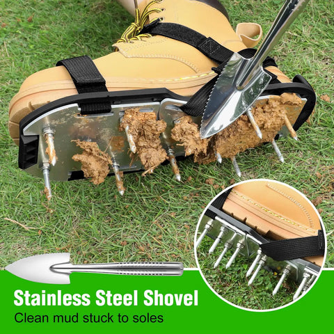Preassembled Lawn Aerator Shoes for Grass Easy Fit With Adjustable Straps For Women And Men Durable Aluminum Base No Slip
