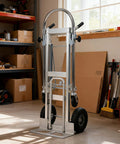 3 In 1 Aluminum Convertible Hand Truck Dolly Heavy Duty Hauler With 800 To 1000 Lb Capacity All Terrain Pneumatic Tires And Smooth Swivel Casters For Easy Load Transport, upright mode