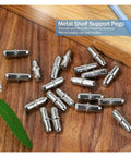 Rock Solid Nickel Plated 5mm Shelf Pins 300 Pack on wooden surface