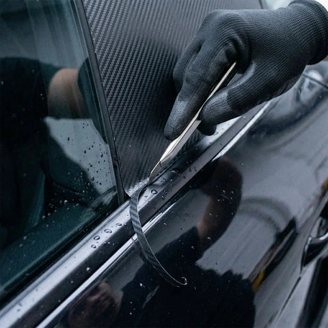 Using utility knife from All In One Car Vinyl Wrap Tool Kit With 1800W Heat Gun Felt Squeegee Plastic Scraper Utility Knife And Vinyl Wrap Gloves
