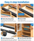 Installation guide for Heavy Duty Under Stair Drawer Slides Full Extension Bottom Mount Rails featuring step-by-step instructions.