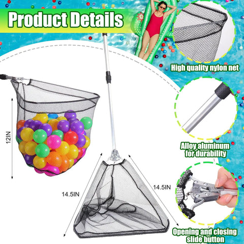 Adjustable Ball Picker For Ball Pits And Foam Pit Cleanup, Plastic Retriever For Kids, Multi Collector Grabber Tool For Play Yards, Dog Playpens, And Pet Toys