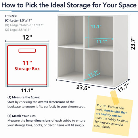 Stackable 2 Cube Wood Storage Organizer Shelves For Dorm, Teen Room And Home Office Fits Cubby Bins, Creative Organization