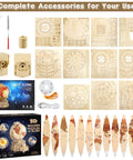 3D Wooden Globe Puzzle For Adults With Stand Illuminated Globe DIY Model Kit Built In LED Music And Starry Projector Epic STEM Gift For Adults And Teens Perfect Desk Display For Home Office Decor And A Fun Night Light That Sparks Curiosity And Travel. wooden globe puzzle parts and accessories