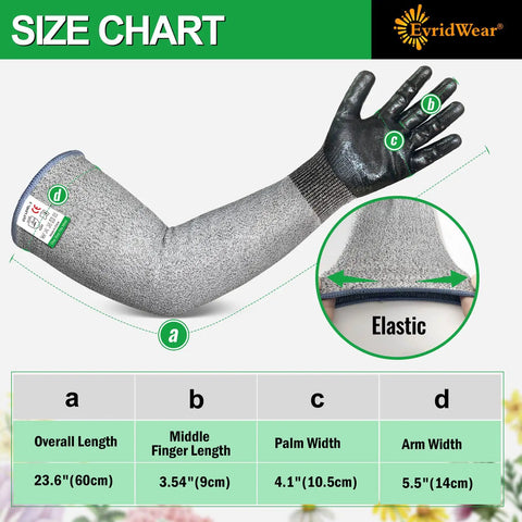 Long Gardening Gloves With Cut Resistant Sleeves And Anti Slip Nitrile Coated Palms For A Solid Grip And All Day Arm Protection