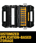 Open case display of Impact Socket Set Three Eighths Inch Drive SAE Ten Piece With Adapters And Recessed Corner Sockets
