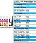 TIG Welding Torch 37 Piece Gas Lens Kit Accessories with nozzles, collets, lenses, and o-rings for DB SR WP 9 20 25 TIG Torch